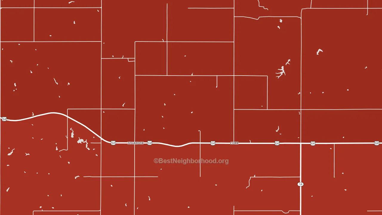 Tegarden, OK block-group political-lean map