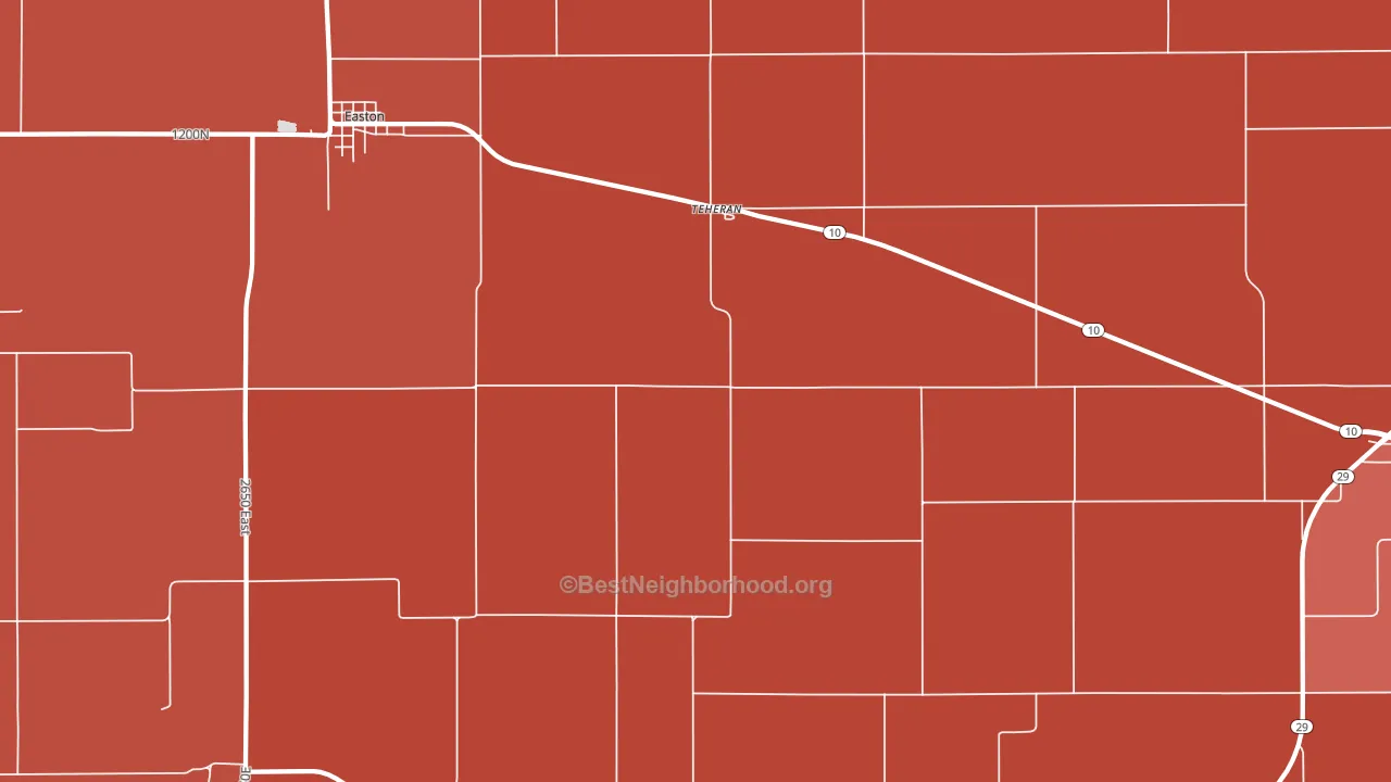 Teheran, IL block-group political-lean map