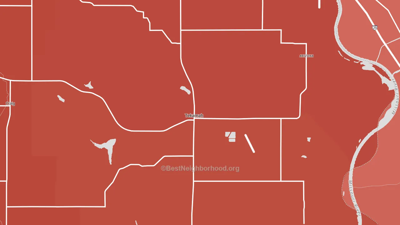 Tekamah, NE block-group political-lean map