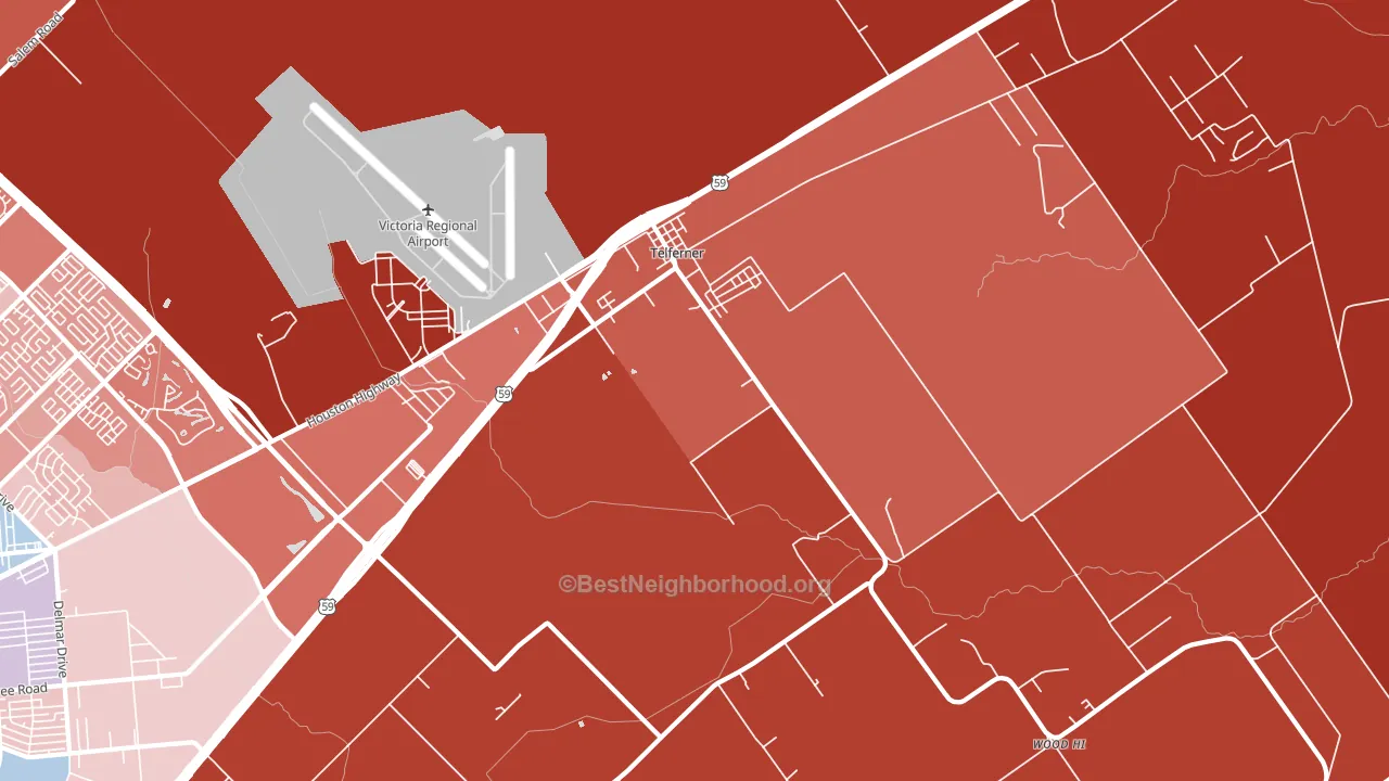 Telferner, TX block-group political-lean map