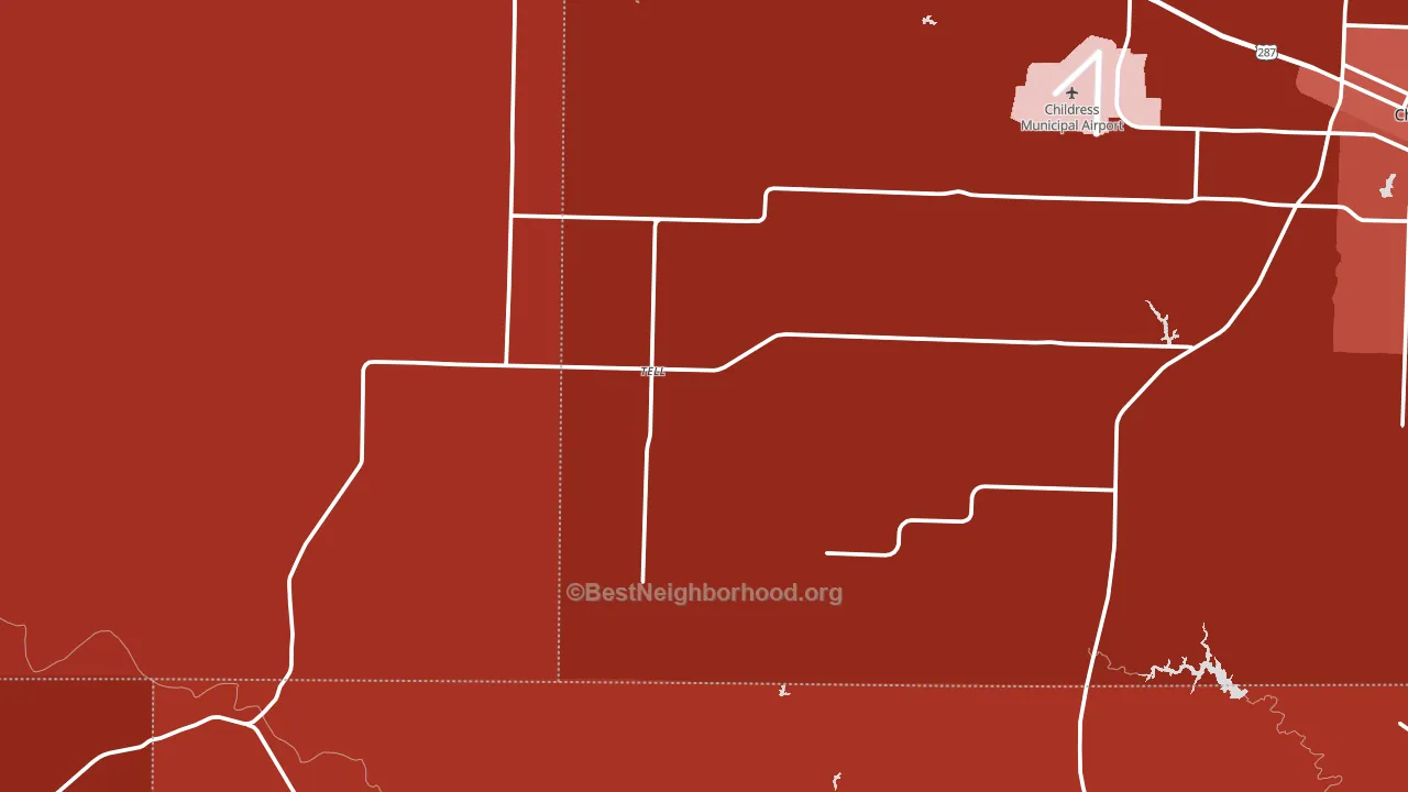 Tell, TX block-group political-lean map