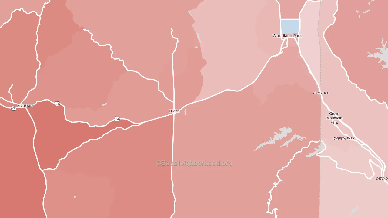 Teller County, CO block-group political-lean map
