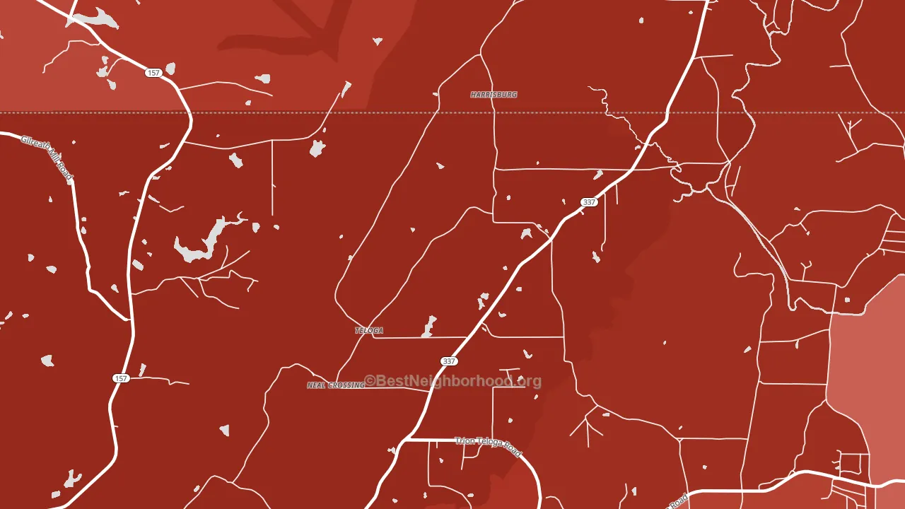 Teloga, GA block-group political-lean map