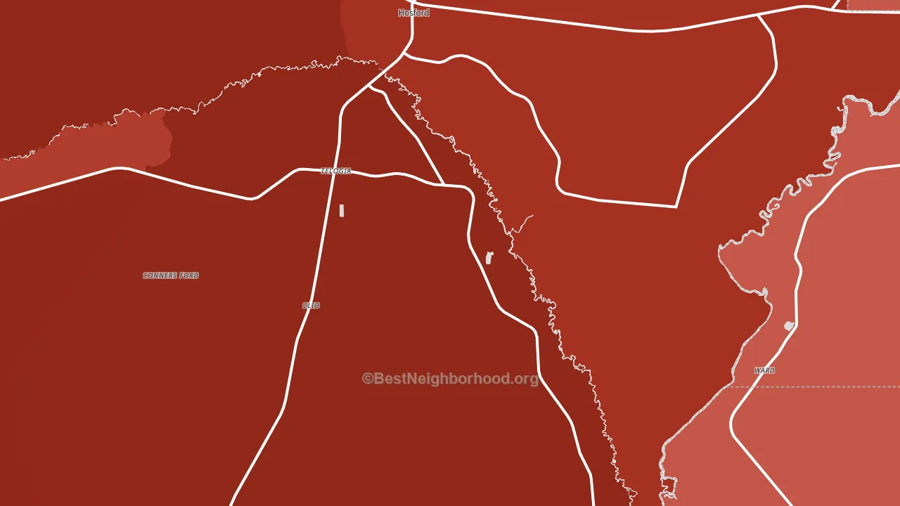 Telogia, FL block-group political-lean map