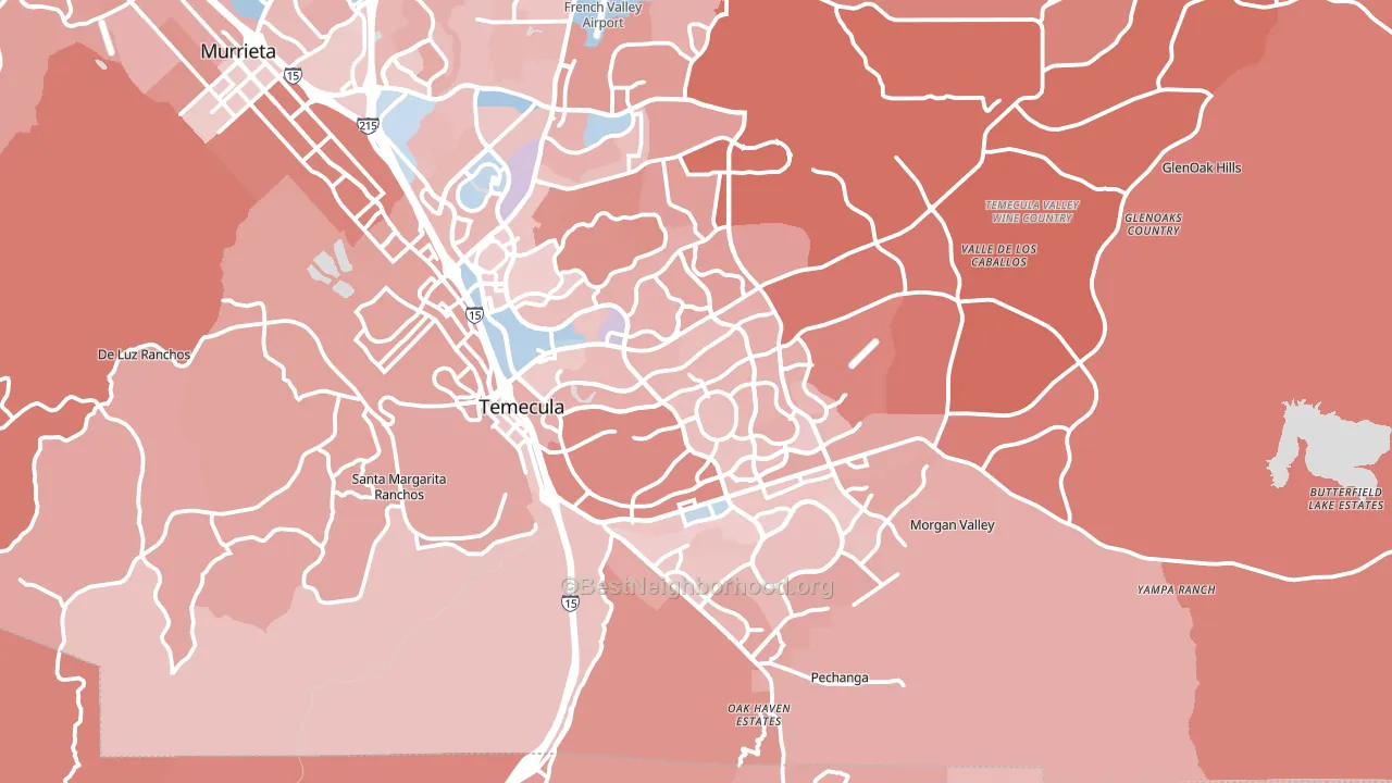 Temecula, CA block-group political-lean map