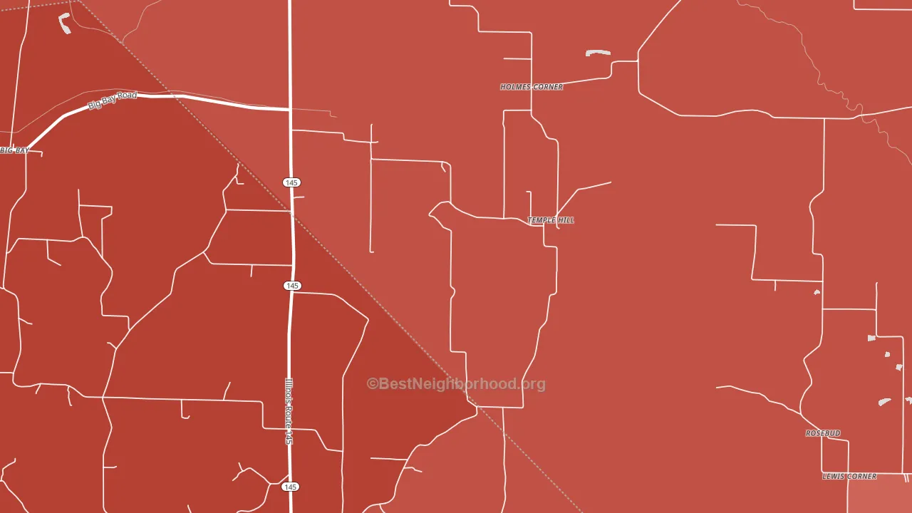 Temple Hill, IL block-group political-lean map