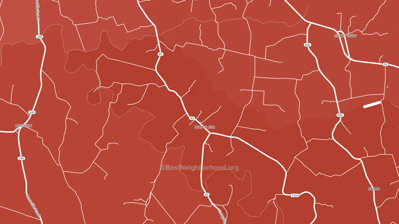 Temple Hill, KY block-group political-lean map