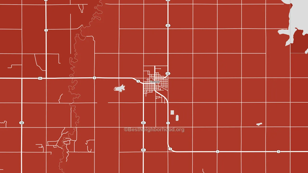 Temple, OK block-group political-lean map