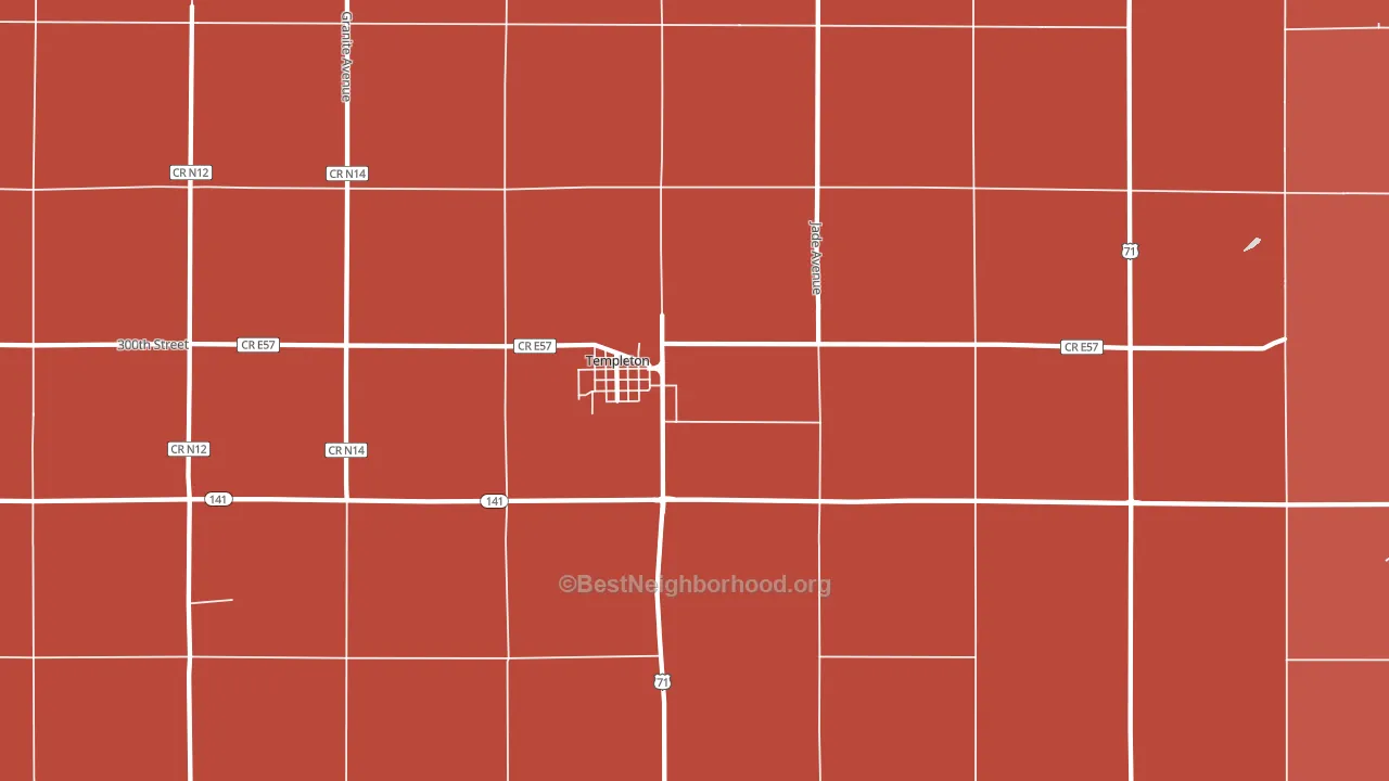 Templeton, IA block-group political-lean map