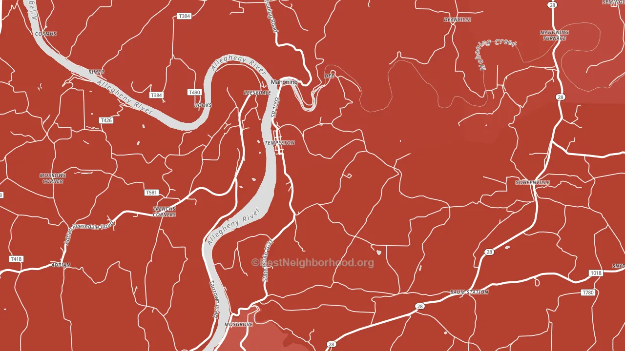 Templeton, PA block-group political-lean map