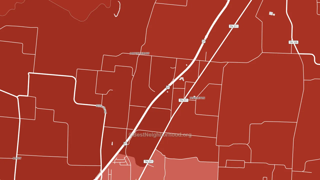Templeton, TN block-group political-lean map