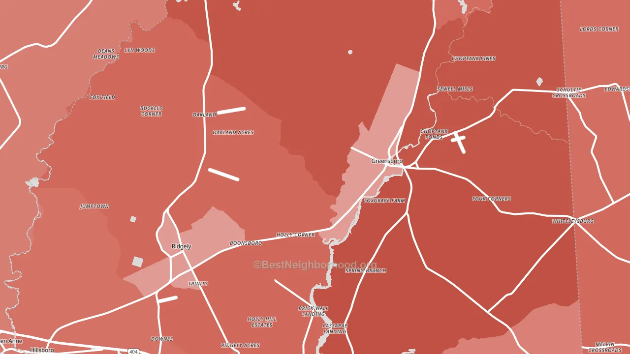 Templeville, MD block-group political-lean map