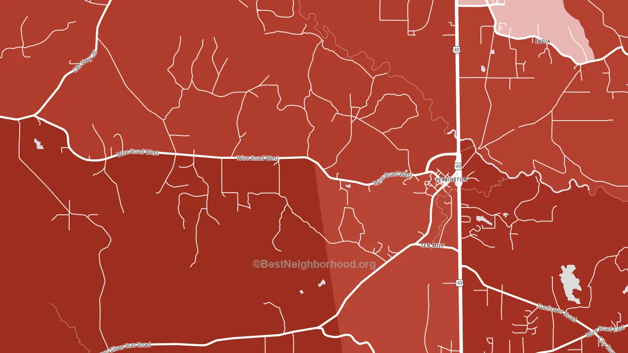 Ten Mile, MS block-group political-lean map