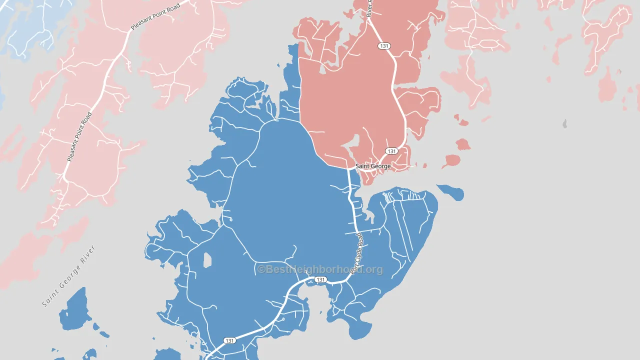 Tenants Harbor, ME block-group political-lean map