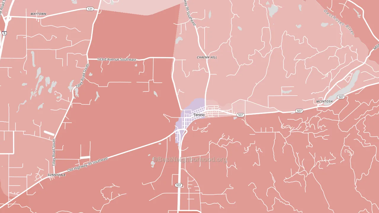 Tenino, WA block-group political-lean map