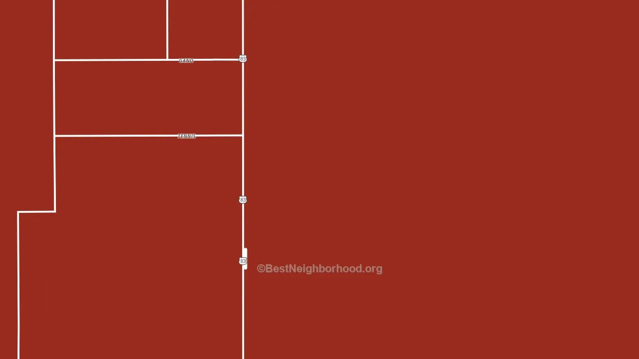 Tennis, KS block-group political-lean map