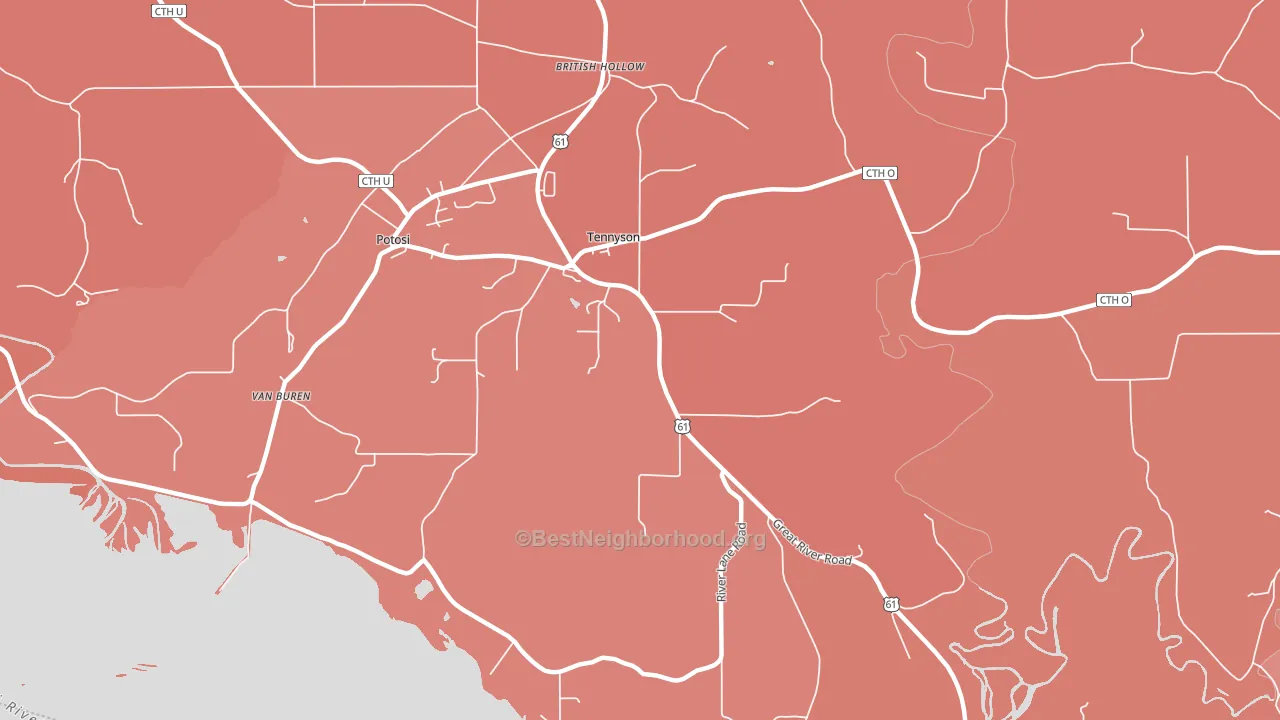 Tennyson, WI block-group political-lean map