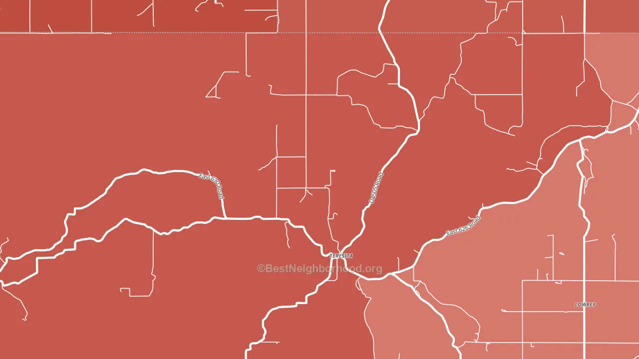 Teresita, OK block-group political-lean map