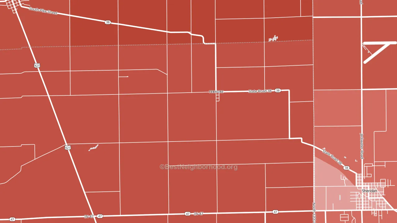 Terhune, IN block-group political-lean map