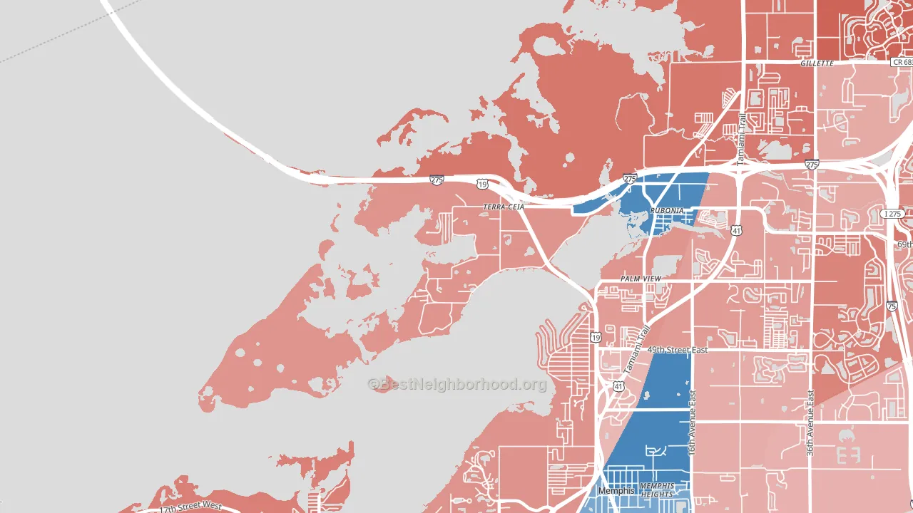 Terra Ceia, FL block-group political-lean map