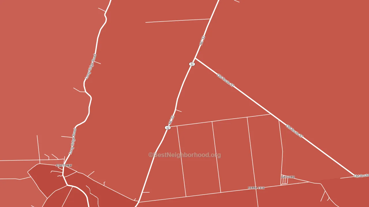 Terra Ceia, NC block-group political-lean map