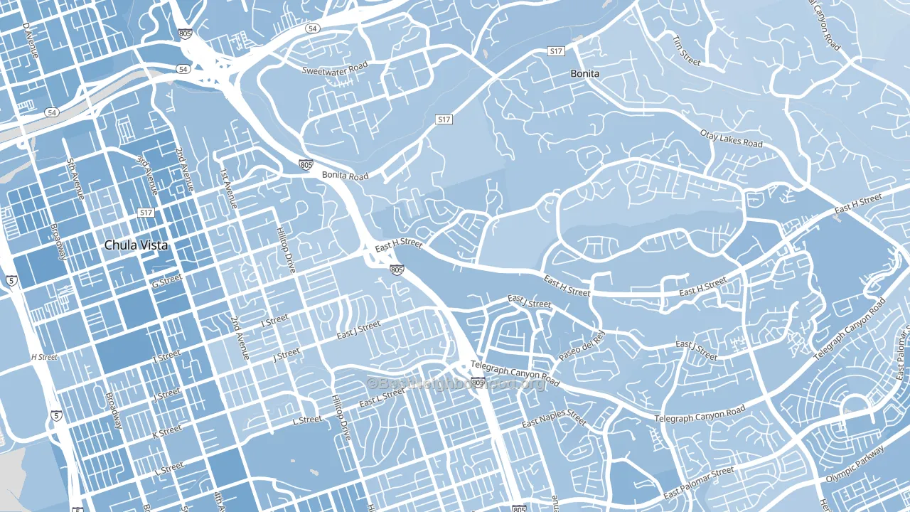 Terra Nova, Chula Vista, CA block-group political-lean map