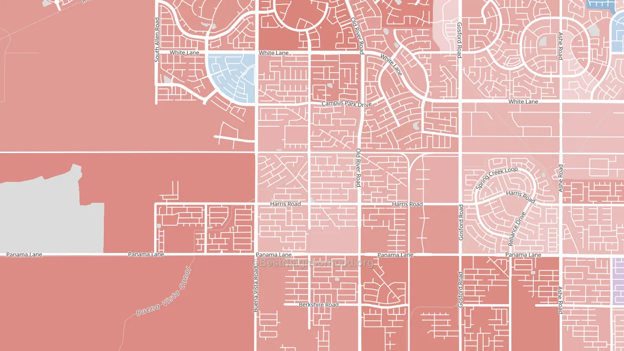 Terra Vista, Bakersfield, CA block-group political-lean map