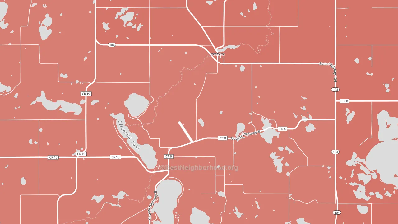 Terrace, MN block-group political-lean map