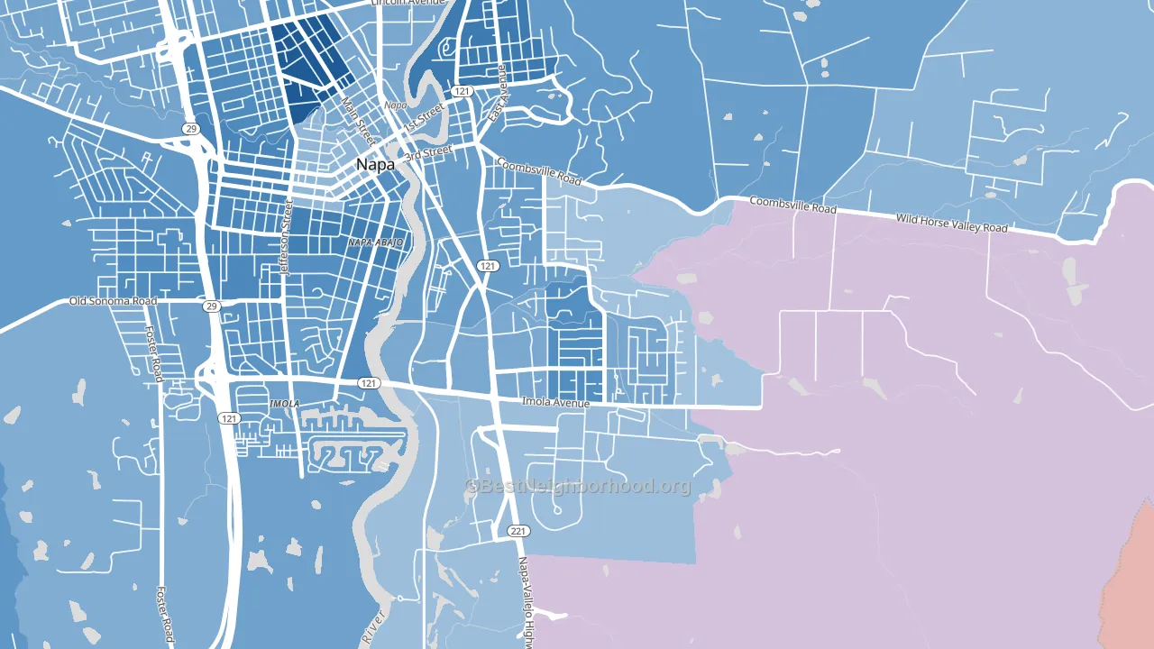 Terrace-Shurtleff, Napa, CA block-group political-lean map