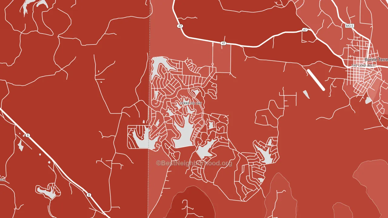 Terre du Lac, MO block-group political-lean map
