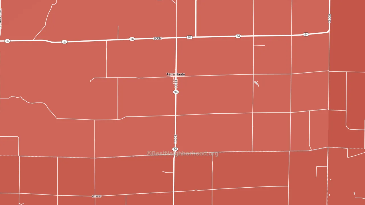 Terre Haute, IL block-group political-lean map