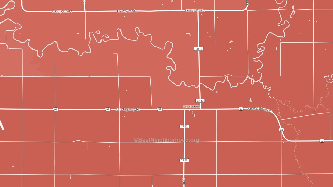 Terrebonne, MN block-group political-lean map
