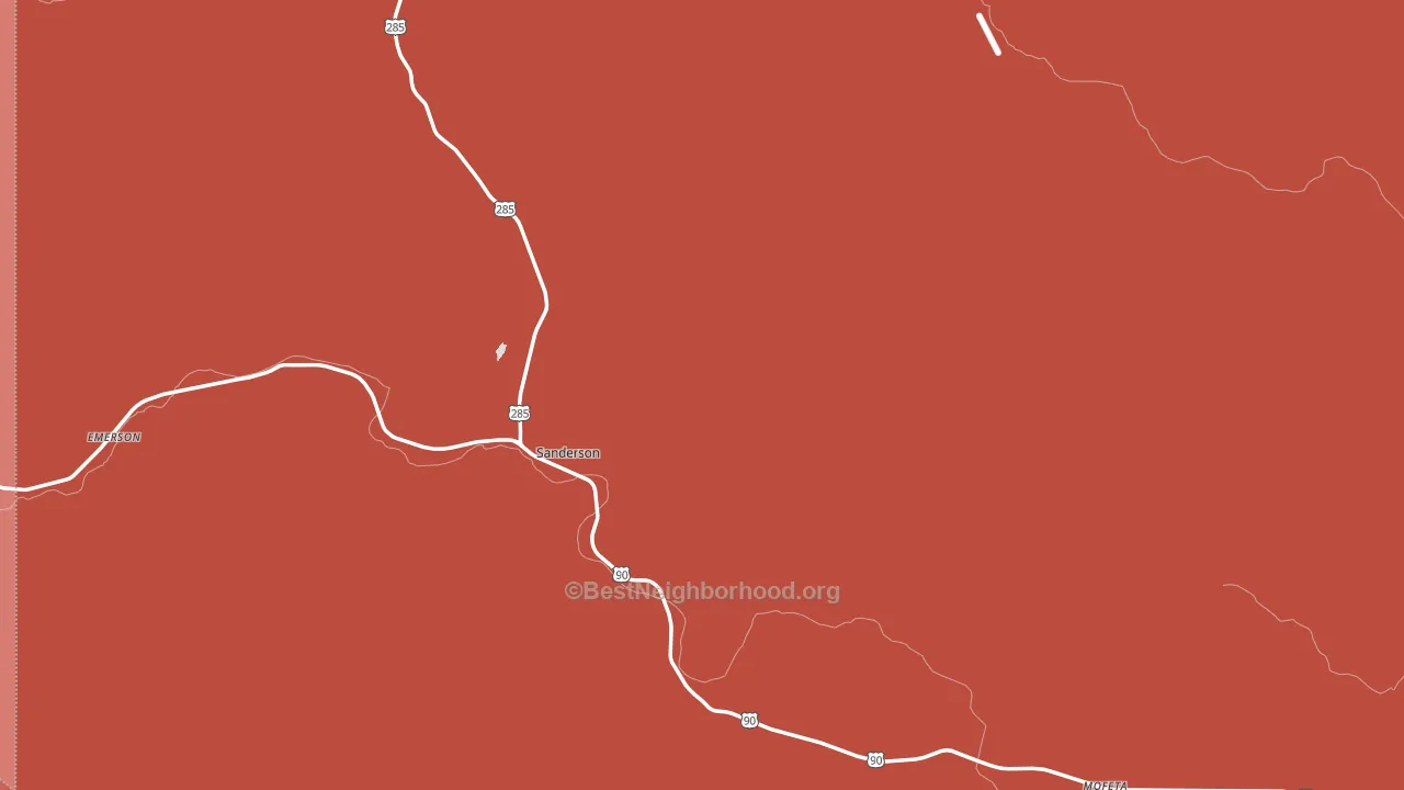 Terrell County, TX block-group political-lean map