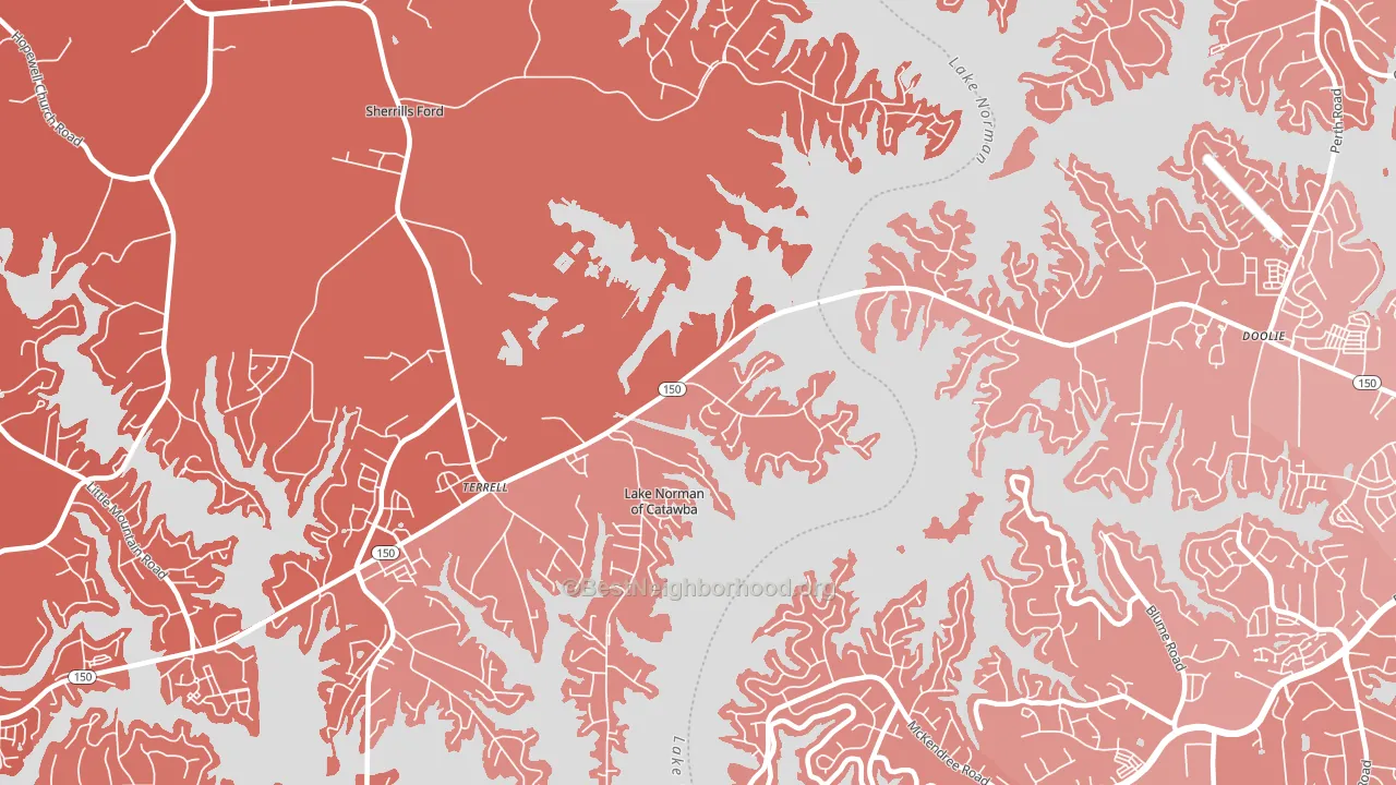Terrell, NC block-group political-lean map