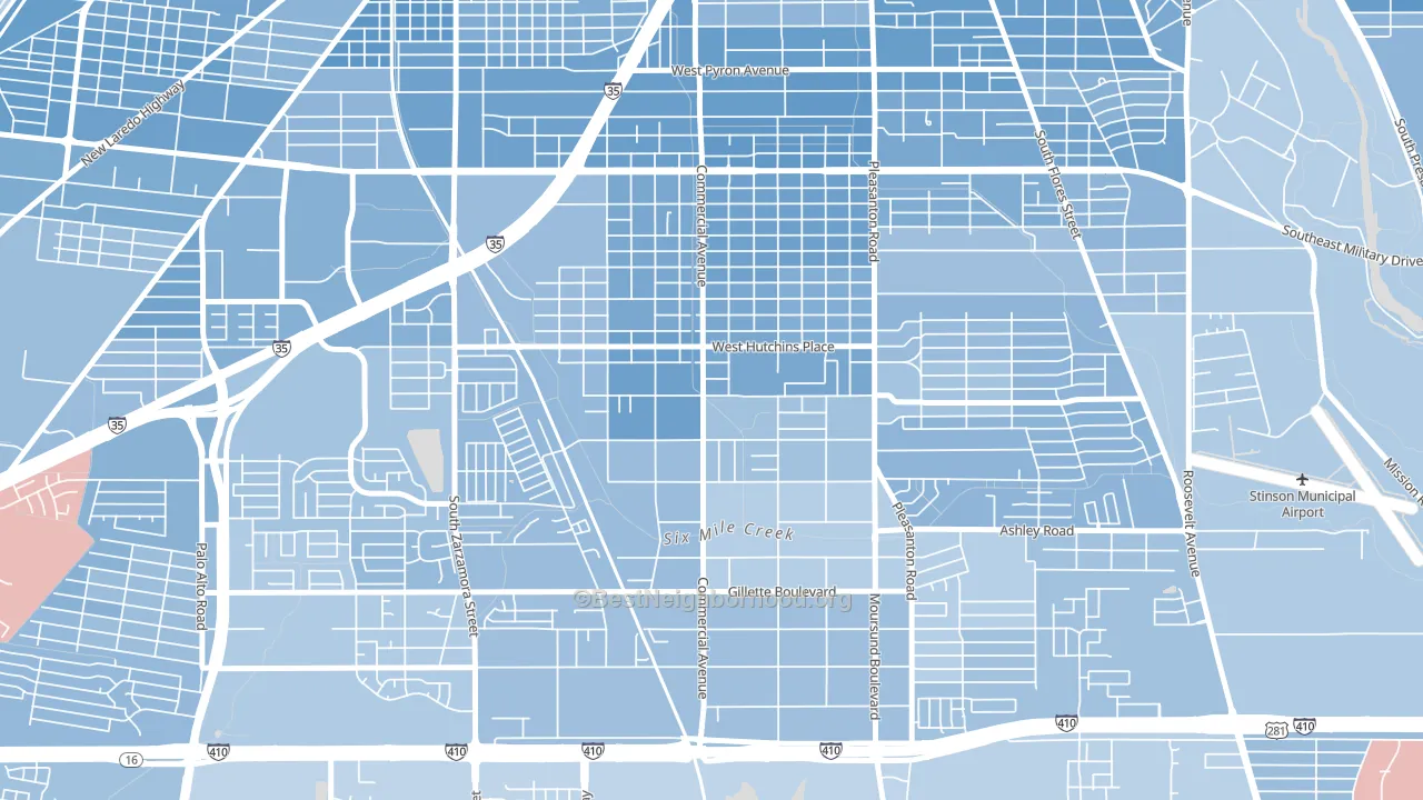 Terrell Wells, San Antonio, TX block-group political-lean map