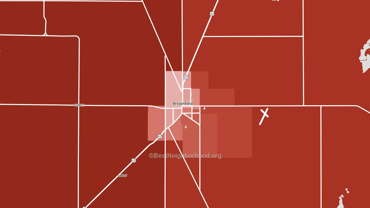 Terry County, TX block-group political-lean map