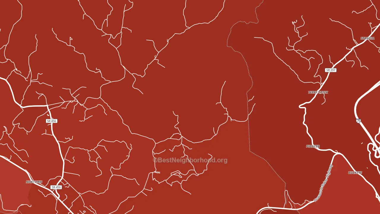 Terry Creek, TN block-group political-lean map