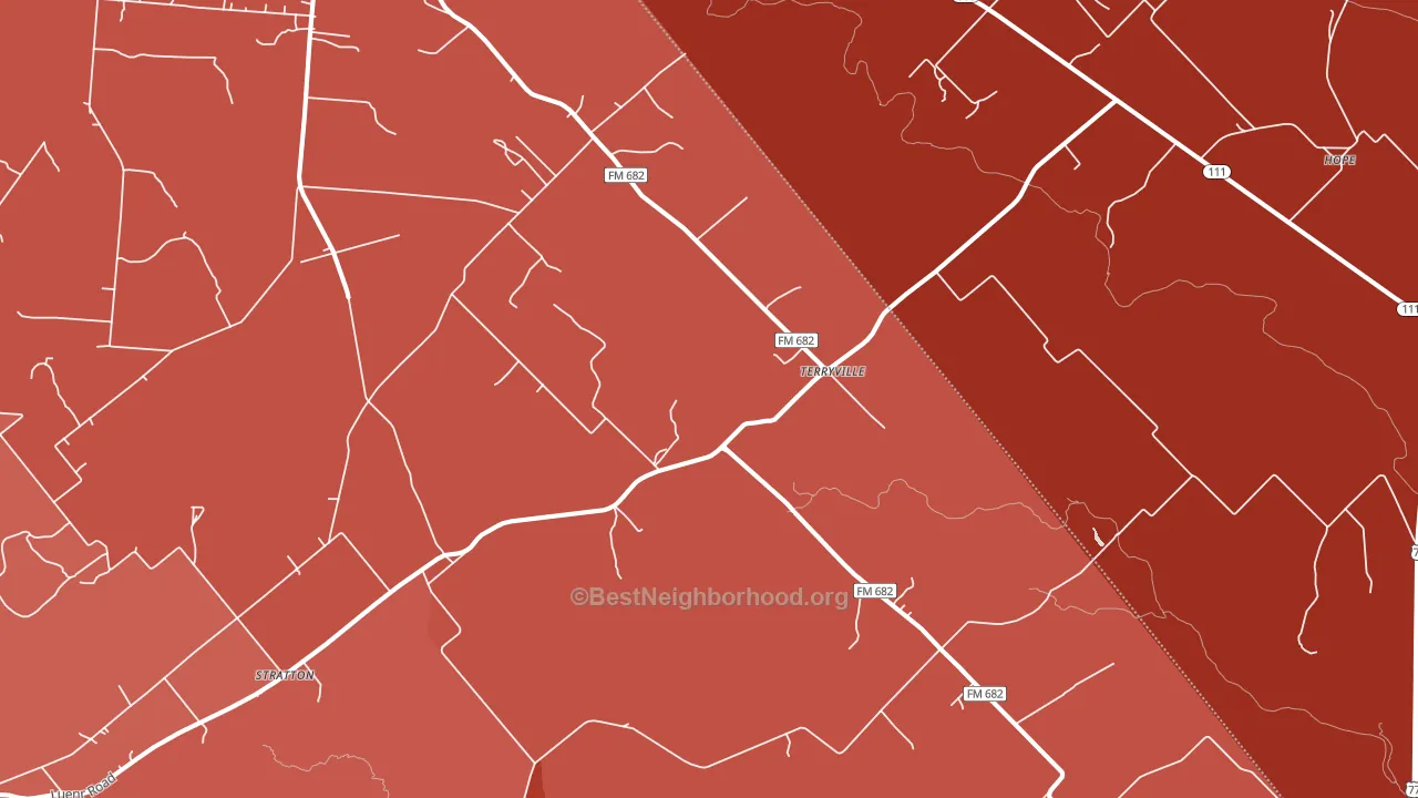 Terryville, TX block-group political-lean map