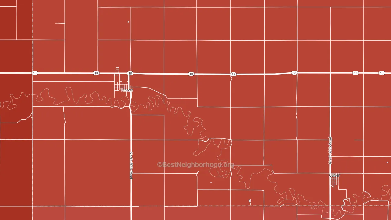 Tescott, KS block-group political-lean map