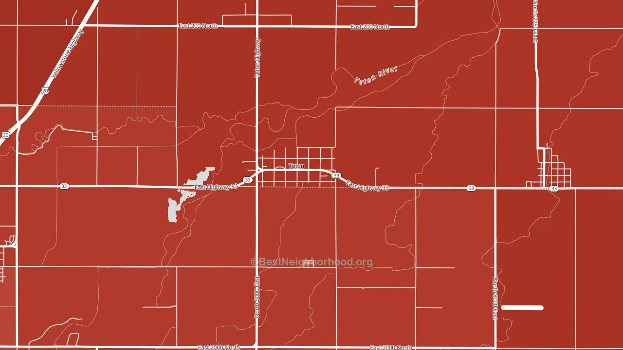Teton, ID block-group political-lean map