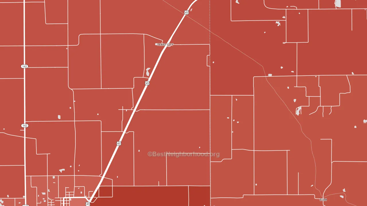 Texas City, IL block-group political-lean map