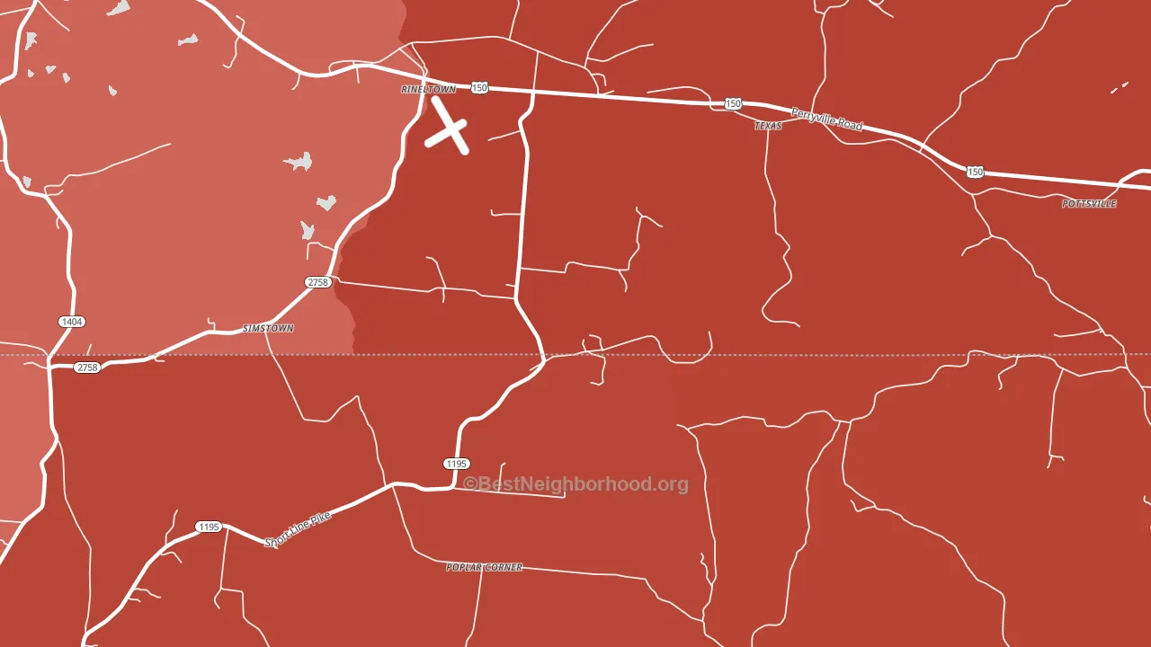 Texas, KY block-group political-lean map