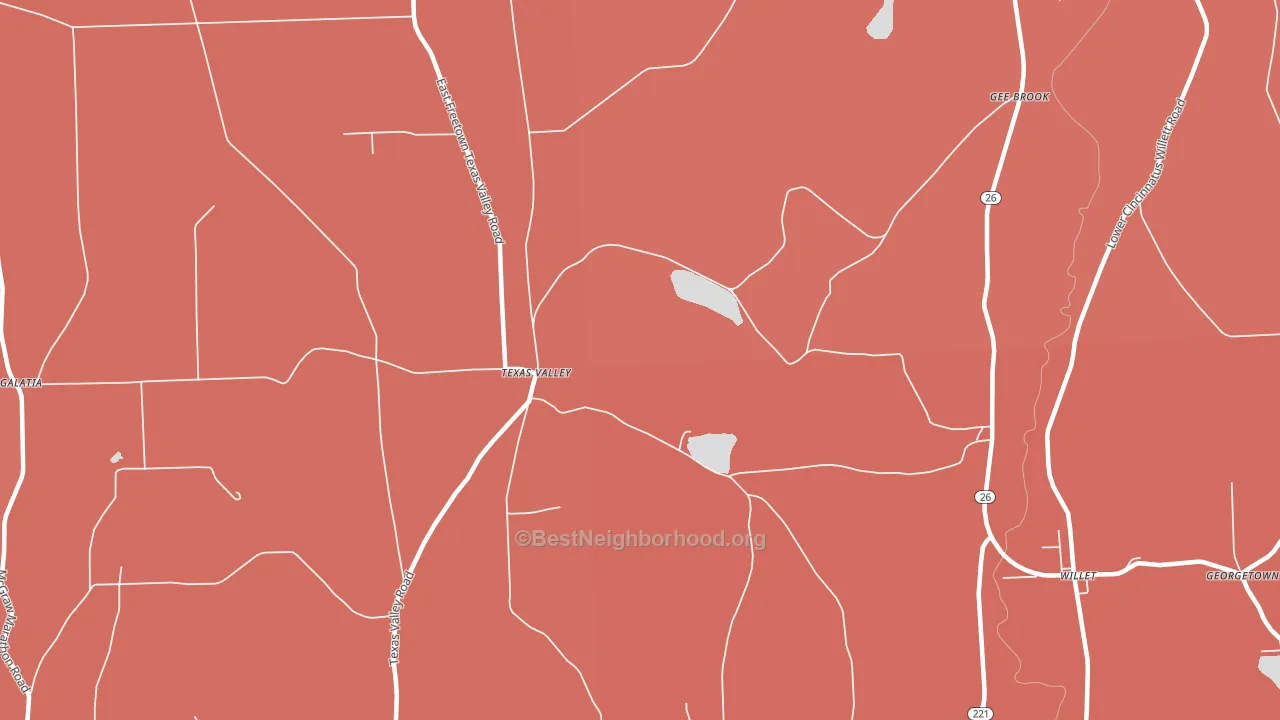 Texas Valley, NY block-group political-lean map