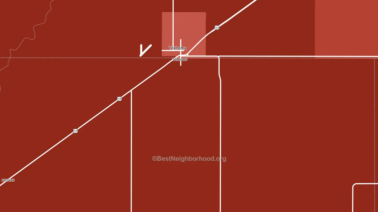 Texhoma, TX block-group political-lean map