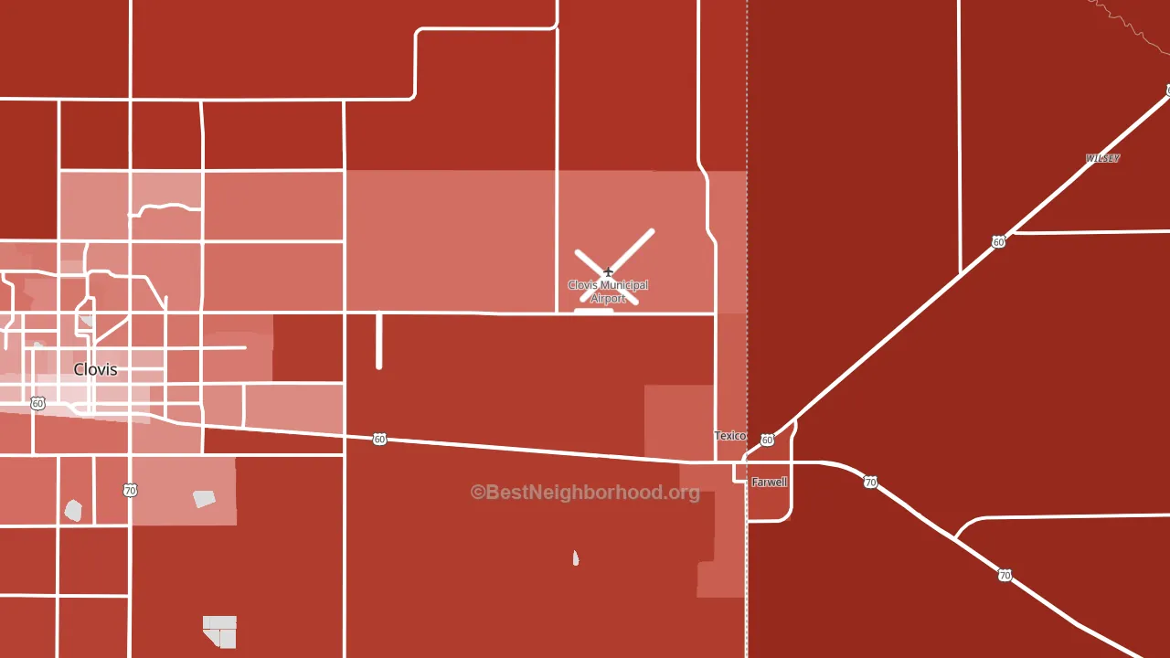 Texico, NM block-group political-lean map