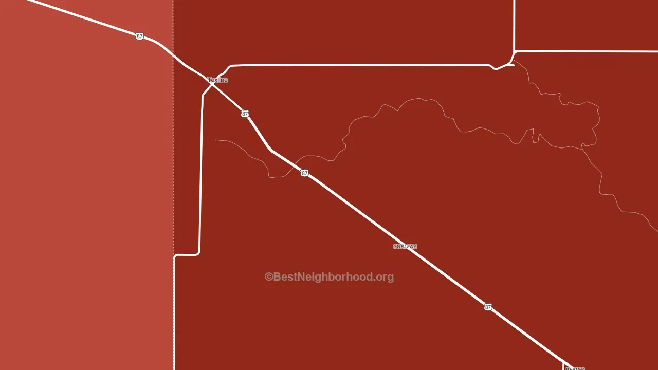 Texline, TX block-group political-lean map
