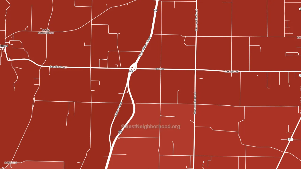 Thach, AL block-group political-lean map