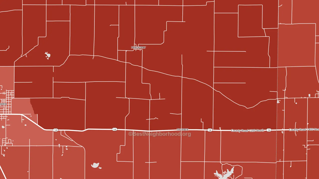 Thackeray, IL block-group political-lean map