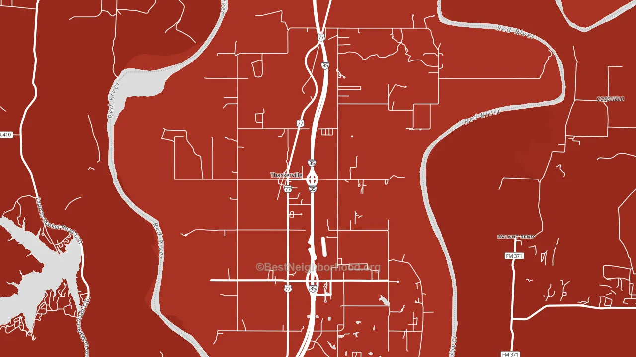Thackerville, OK block-group political-lean map
