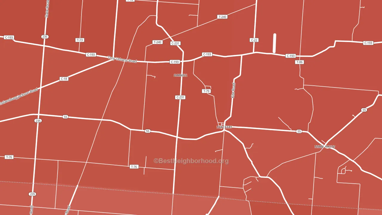 Thackery, OH block-group political-lean map